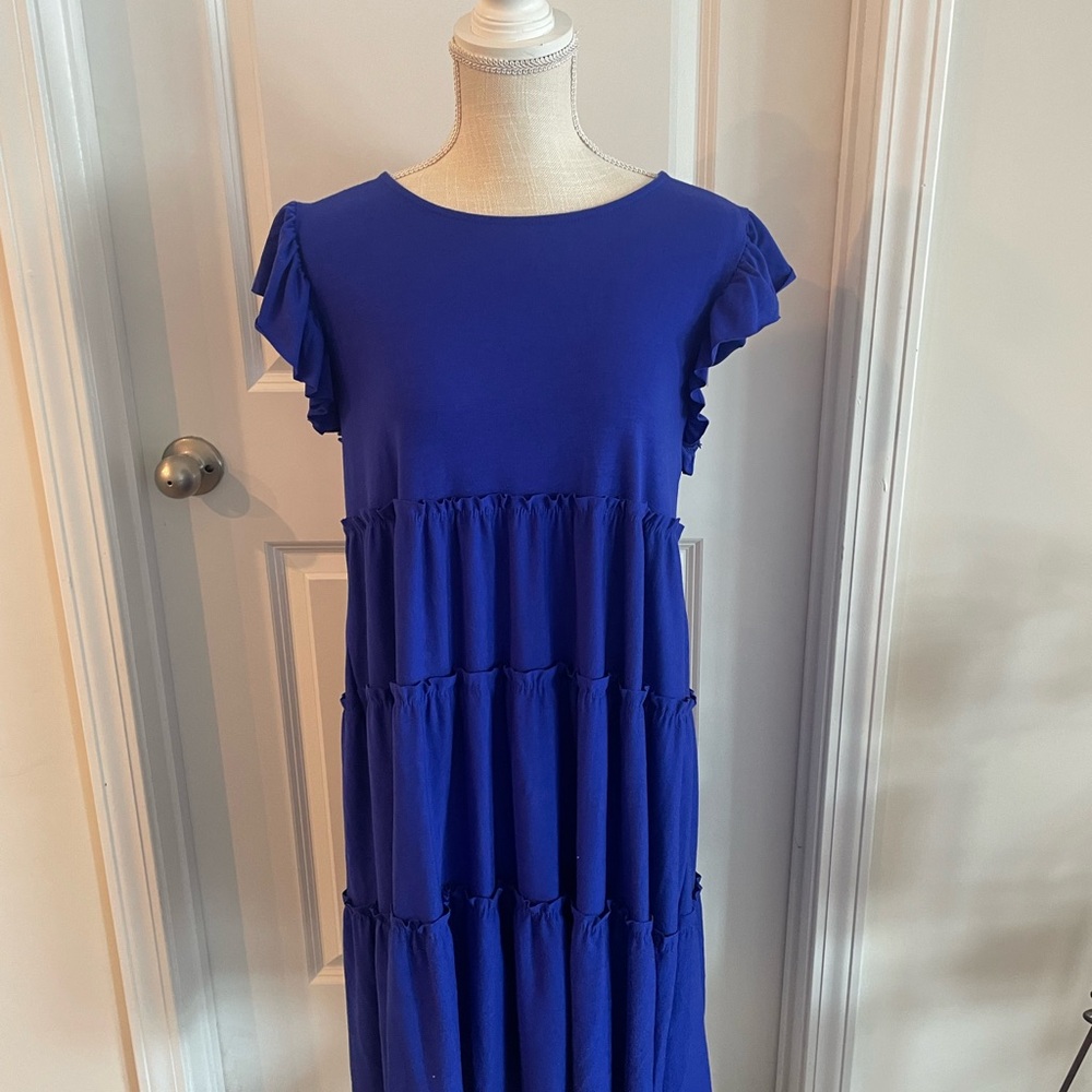 Zenana flutter sleeve 3 tier ruffle dress